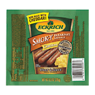 Eckrich Smok-Y breakfast sausage, cheddar, naturally hardwood smo8.3oz