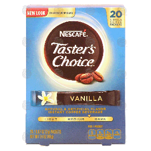 Nescafe Taster's Choice vanilla flavor instant coffee beverage, 1.4-oz
