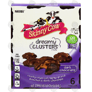 Nestle Skinny Cow dreamy clusters; dark chocolate covered crunchy c6oz