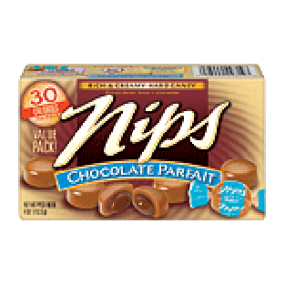 Nips Chocolate Parfait rich & creamy hard candy with soft chewy cen 4oz