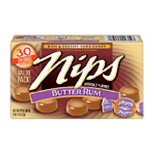 Nips  butter rum rich & creamy hard candy  4oz
