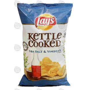 Lay's Kettle Cooked sea salt & vinegar flavored potato chips  8oz