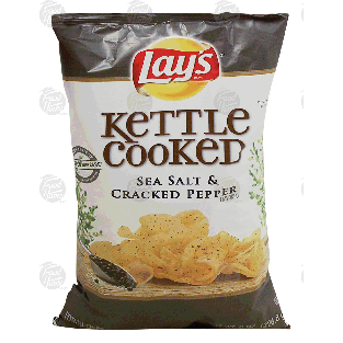 Lay's Kettle Cooked sea salt & cracked pepper flavored potato chips 8oz