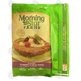 Morningstar Farms  tomato & basil pizza veggie burgers, 4-count  9.5oz