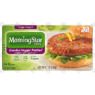 Morningstar Farms Veggie Burgers garden veggie patties, 4 burger9.5-oz