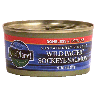 Wild Planet  sockeye salmon, wild pacific, boneless & skinless 6oz