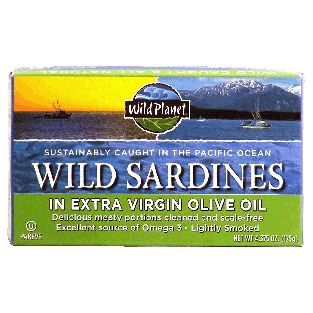 Wild Planet  wild sardines in extra virgin olive oil 4.375oz