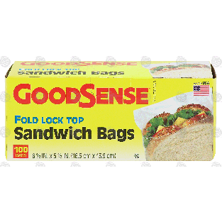 Goodsense  fold lock top sandwich bags, 6 1/2 in x 5 1/2 in  100ct