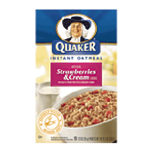 Quaker  strawberries & cream instant oatmeal, 10-packets 12.3oz
