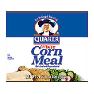 Quaker  white corn meal enriched and degerminated 24oz