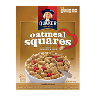 Quaker Oatmeal Squares golden maple flavored crunchy oatmeal cer14.5oz