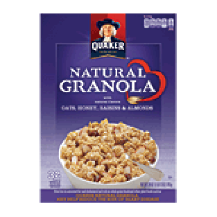 Quaker Cereal 100% natural granola oats honey & raisins 28oz