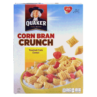 Quaker Crunchy Corn Bran toasted high fiber corn cereal 10.5oz