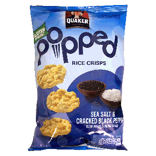 Quaker Popped sea salt & cracked black pepper rice crisps 3oz