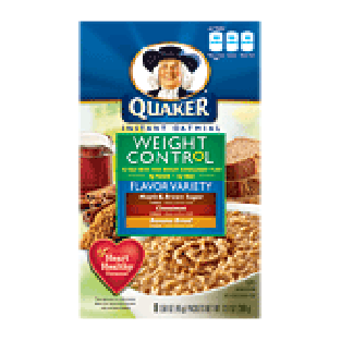 Quaker Weight Control flavor variety; maple & brown sugar, cinna12.6oz
