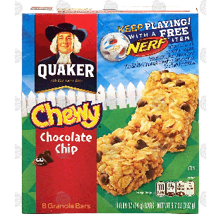 Quaker Chewy chocolate chip granola bars, 8-count 6.7oz