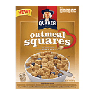 Quaker oatmeal squares crunchy oat cereal with honey nut flavor 14.5oz