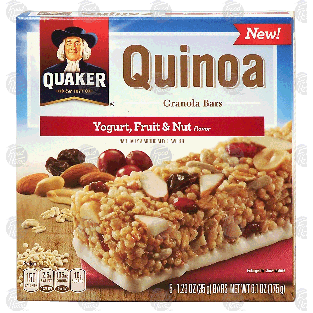 Quaker  quinoa yogurt, fruit & nut granola bars, 5-count 6.1oz