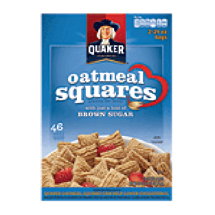Quaker  oatmeal squares cruncy oat cereal with brown sugar, 2 bags58oz