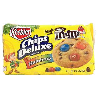 Keebler Chips Deluxe rainbow chocolate chip cookies made with m&11.3oz