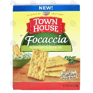 Keebler Town House focaccia crackers; rosemary & olive oil 9oz