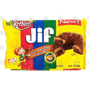 Keebler Jif cookies, fudge, peanut butter & crunchy nuts 8oz