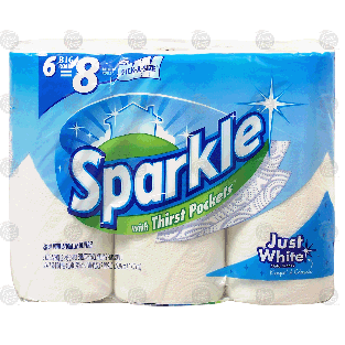Sparkle  paper towels with thirst pockets, 2-ply, 6 big rolls, pick 6pk