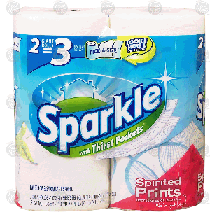 Sparkle Pick-A-Size paper towels with thirst, 2-ply sheets, 2 giant 2pk