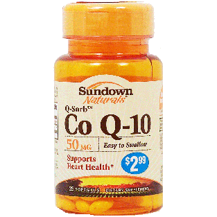 Sundown Naturals Q-Sorb Co Q-10, supports heart health, softgels 25ct