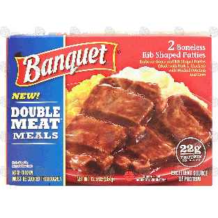 Banquet Double Meat Meals 2 boneless rib shaped patties, barbec12.5-oz