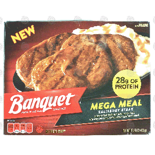 Banquet Mega Meal salisbury steak; with gravy and creamy mashe15.25-oz