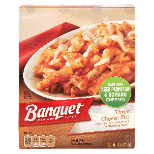 Banquet  three cheese ziti; with parmesan, romano and mozzarella c8-oz