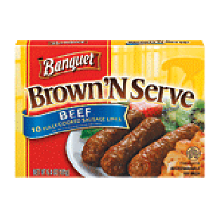 Banquet Brown 'N Serve fully cooked beef sausage links, 10 count6.4-oz