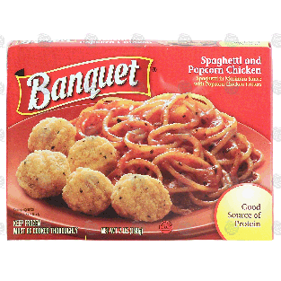 Banquet  spaghetti and popcorn chicken 7-oz