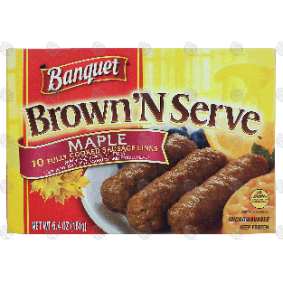 Banquet Brown 'N Serve fully cooked maple sausage links, 10 coun6.4-oz