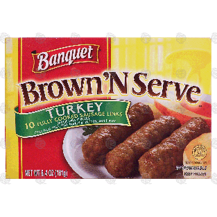 Banquet Brown 'N Serve fully cooked turkey sausage links, 10 cou6.4-oz
