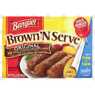Banquet Brown 'N Serve fully cooked original sausage links, 10 c6.4-oz
