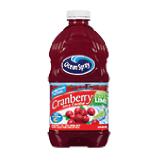 Ocean Spray  cranberry juice cocktail with a hint of lime, 28% 64fl oz
