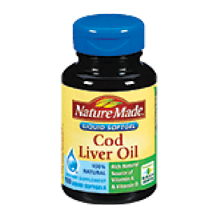 Nature Made  cod liver oil dietary supplment, softgels  100ct