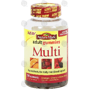 Nature Made adult gummies multi; gummies, orange, cherry & mixed b 90ct