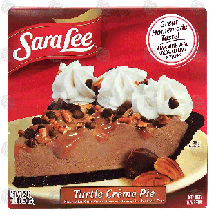 Sara Lee  turtle cream pie made with real cocoa, caramel, pecans 22-oz