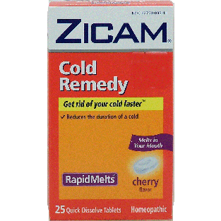 Zicam RapidMelts homeopathic cold remedy cherry flavor  25ct