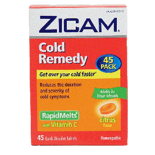 Zicam Rapid Melts cold remedy, citrus flavor, reduces the duration45ct