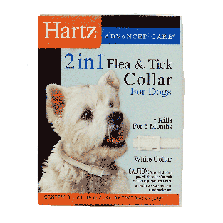 Hartz 2 In 1 flea & tick collar for dogs, white 1ct