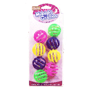 Hartz Midnight Crazies plastic balls with bells inside 8ct