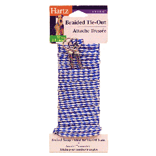Hartz  braided tie-out 12 foot long leash, swivel snap - ideal for 1ct