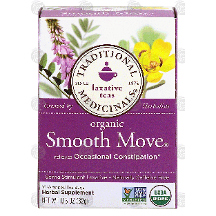 Traditional Medicinals Smooth Move Senna stimulant laxative tea1.13-oz