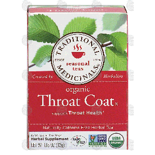 Traditional Medicinals Throat Coat herbal tea, supports throat 1.13-oz