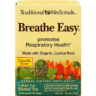 Traditional Medicinals Breathe Easy herbal tea promotes respirat0.85oz