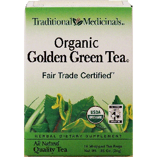 Traditional Medicinals Organic Golden Green Tea, herbal dietary 0.85oz